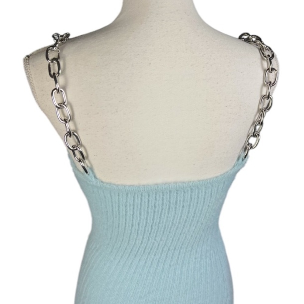 The Ragged Priest Dress Womens XS Chain Strap Fuzzy Light Blue Alternative Mini - Picture 8 of 10